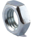 Metric hex jam nuts, Zinc plated steel, 10mm x 1.25mm